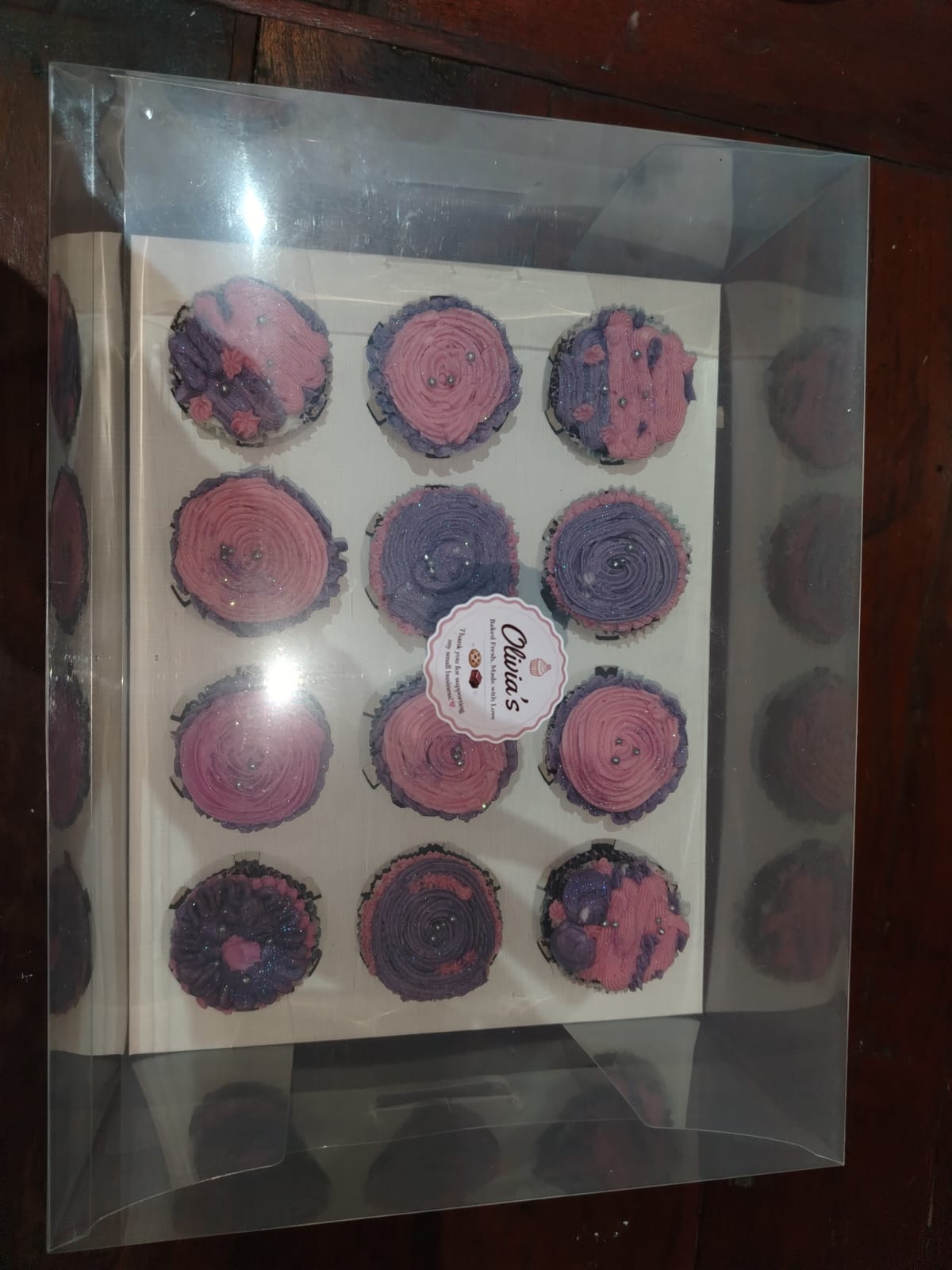 Pink and purple cupcakes